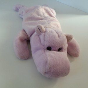 Vintage House Hippo Happy Retired Beanie Baby Ty Plush Stuffed Animal 1993, 9.5"